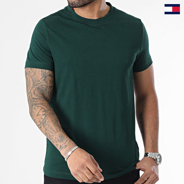 Tommy Hilfiger - Tee Shirt Slim Logo Sleeve 3892 Vert Foncé