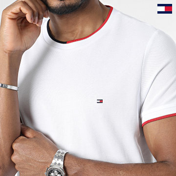 Tommy Hilfiger - Tee Shirt Slim Fit Tipped Pique 4439 Bianco