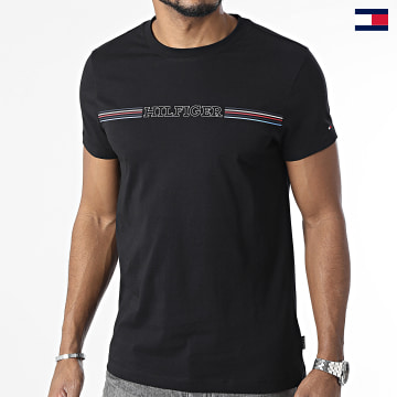 Tommy Hilfiger - Tee Shirt Stripe Chest 4428 Noir