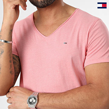 Tommy Jeans - Jaspe 9587 Camiseta Cuello V Rosa Intenso