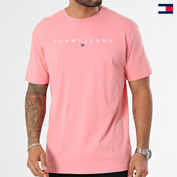Tommy Jeans - Reg Linear Logo Tee Shirt 7993 Rosa