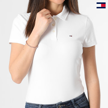 Tommy Jeans - Polo donna Essential 7220 bianca a maniche corte