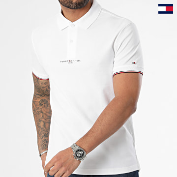 Tommy Hilfiger - Polo Manches Courtes Regular Fit Logo Tipped 4841 Blanc