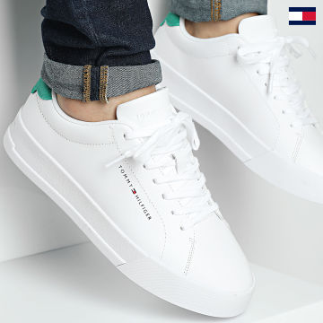 Tommy Hilfiger - Sneakers Court Leather 4971 Bianco Verde Olimpico
