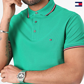 Tommy Hilfiger - Polo Manches Courtes Slim Tipped 0750 Vert
