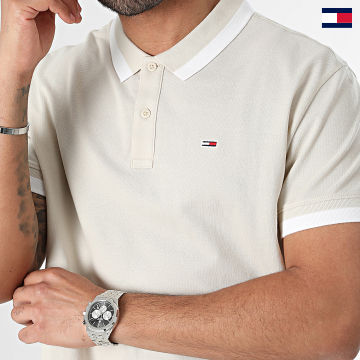 Tommy Jeans - Polo Manches Courtes Solid Tipped 8313 Beige
