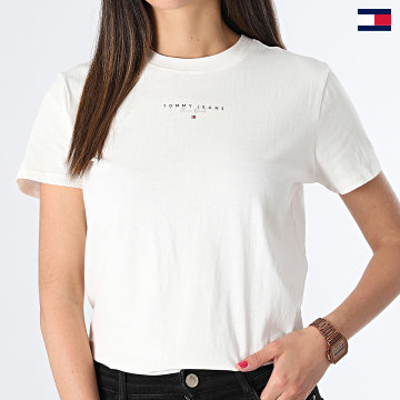 Tommy Jeans - Camiseta Essential Logo 7828 Blanco, Mujer
