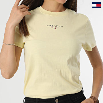 Tommy Jeans - Camiseta de mujer Essential Logo 7828 Amarillo