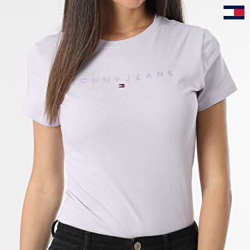 Tommy Jeans - Tee Shirt Femme Tonal Linear 7827 Violet