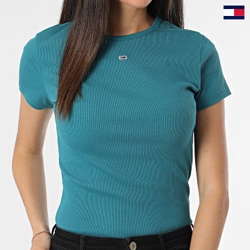 Tommy Jeans - Camiseta mujer Essential Slim Tee 7383 Duck Blue