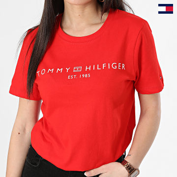 Tommy Hilfiger - Maglietta da donna Corp Logo 0276 Rosso