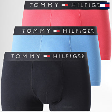 Tommy Hilfiger - Lot De 3 Boxers Trunk 3180 Rouge Bleu Clair Bleu Marine