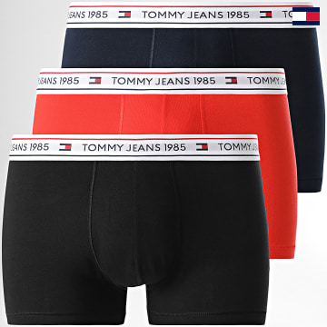 Tommy Jeans - Set di 3 boxer Trunk 3160 nero arancio blu navy
