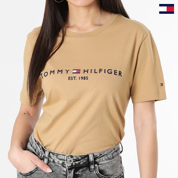Tommy Hilfiger - Maglietta donna Slim Logo 1797 Cammello