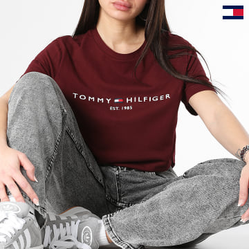 Tommy Hilfiger - Tee Shirt Femme Logo 1797 Bordeaux