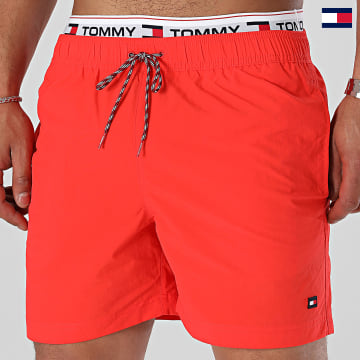 Tommy Jeans - Pantalón corto de baño con cordón mediano 2043 Rojo