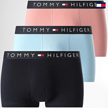 Tommy Hilfiger - Lot De 3 Boxers Trunk 3180 Bleu Clair Bleu Marine Rose