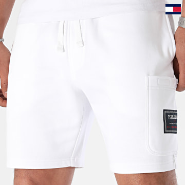 Tommy Hilfiger - Bandera Logo Insignia Pantalones cortos de jogging 6145 Blanco