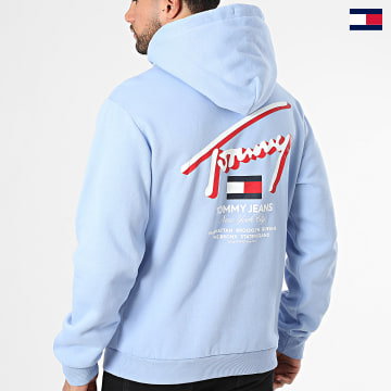 Tommy Jeans - Felpa con cappuccio Reg 3D Street 8647 Azzurro