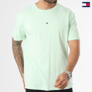 Tommy Jeans - Maglietta Linear Logo 7993 Verde chiaro