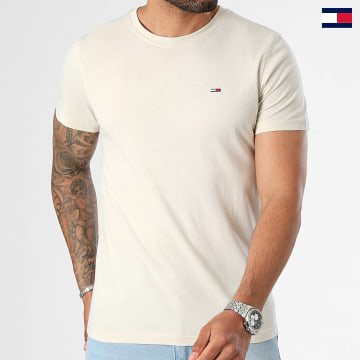 Tommy Jeans - Camiseta Slim Jersey Beige