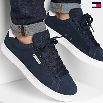 Tommy Jeans - Baskets Leather Low Cupsole Suede 1375 Dark Night Navy