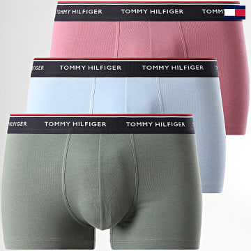 Tommy Hilfiger - Set De 3 Boxers Tronco 3842 Azul Claro Caqui Verde Ladrillo Rojo