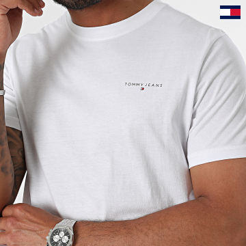Tommy Jeans - Tee Shirt Slim Linear Chest 8555 Blanc