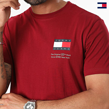 Tommy Jeans - Tee Shirt Slim Essential Flag 8263 Bordeaux