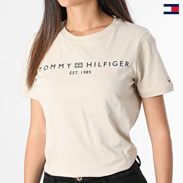 Tommy Hilfiger - Tee Shirt Femme Corp Logo 0276 Beige