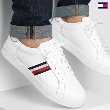 Tommy Hilfiger - Baskets Essential Court Sneaker Stripes 8001 White