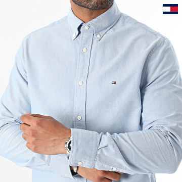 Tommy Hilfiger - Chemise Manches Longues Solid Heritage Oxford 5774 Bleu Clair Chiné