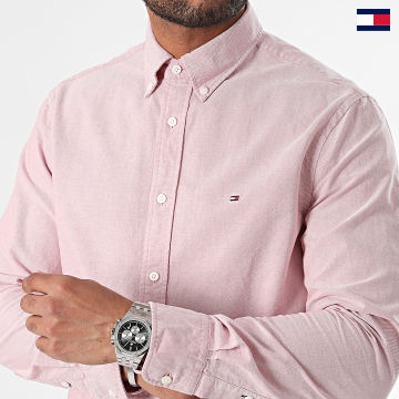 Tommy Hilfiger - Chemise Manches Longues Solid Heritage Oxford 5774 Rouge Chiné