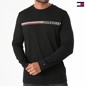 Tommy Hilfiger - Tee Shirt Manches Longues Chest Stripe 6740 Noir