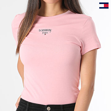Tommy Jeans - Tee Shirt Femme Slim Essential Logo 8397 Rose