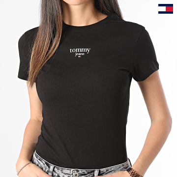 Tommy Jeans - Tee Shirt Femme Slim Essential Logo 8397 Noir
