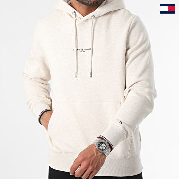 Tommy Hilfiger - Sweat Capuche Logo Tipped 2673 Beige Chiné