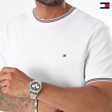Tommy Hilfiger - Tee Shirt Mouline Tipped 5680 Blanc