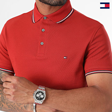 Tommy Jeans - Polo Manches Courtes Slim Tipped 0750 Rouge