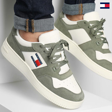 Tommy Jeans - Sneakers in pelle 1440 Washed Army
