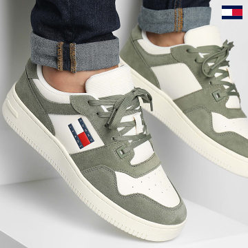 Tommy Jeans - Zapatillas de piel 1440 Washed Army