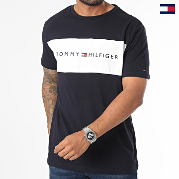 Tommy Hilfiger - Tee Shirt Block Logo 3418 Bleu Marine