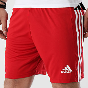 Adidas Performance - Pantalón corto deportivo con bandas Squad 21 GN5771 Rojo