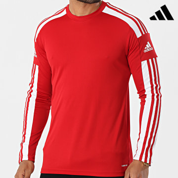 Adidas Sportswear - Maglietta Sportiva a Maniche Lunghe a Righe Squad 21 GN5791 Rossa