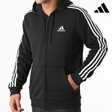 Adidas Sportswear - Sweat Zippé Capuche A Bandes GK9051 Noir