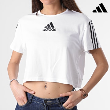 Adidas Sportswear - Tee Shirt Femme Crop HD9352 Blanc