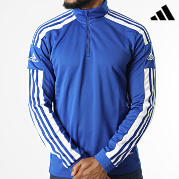 Adidas Sportswear - Sweat Col Zippé A Bandes GP6475 Bleu Roi