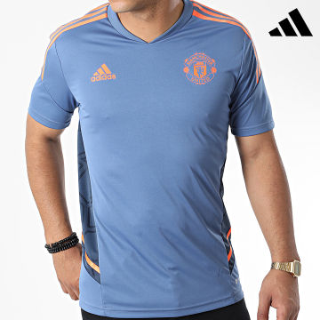 Adidas Sportswear - Maillot De Foot A Bandes Manchester United FC HH9316 Bleu Clair
