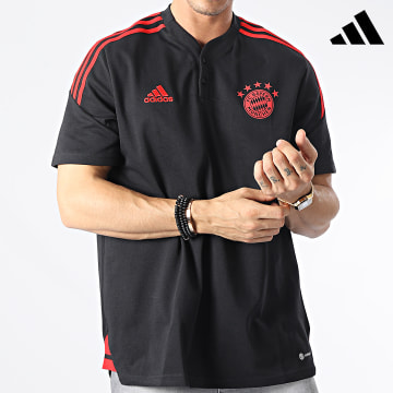 Adidas Performance - FC Bayern Polo de manga corta a rayas HI3467 Negro