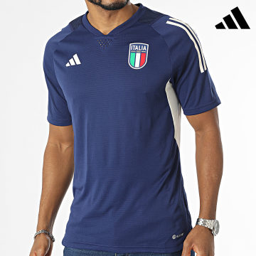 Adidas Performance - FIGC Pro HS9845 Camiseta de fútbol a rayas azul marino